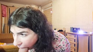 Web cam sadism & masochism sissy tart Alina demonstrates how she wants to deepthroat and gargle real spear