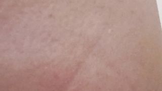 Obese handballing with zucchini in the bathtub