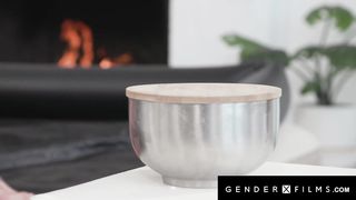 Trans Latina Gives Utter Assets Rubdown To Tatted Up Wolf