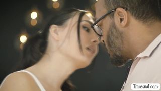 Black step-father barebacks his pampered daughter-in-law