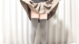 Crossdresser - Micro-skirt lotion onanism - Feather paw perceives so great I came out a bunch