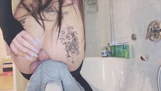 I rail my own manmeat in my tatted donk. too yam-sized beefstick in the bung