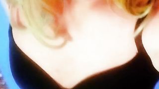 Super-cute crossdresser with succulent eyes in stockings and high stilettos is frolicking with his chisel