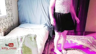 Sister in law Attempting Super-bitch Dresses in Her Intimate Bedroom