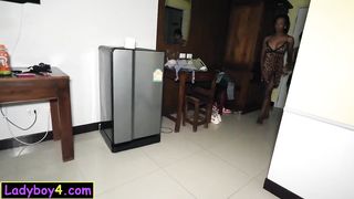 Asian transgender princess and fellow tag squad Thai female who they found in a pub