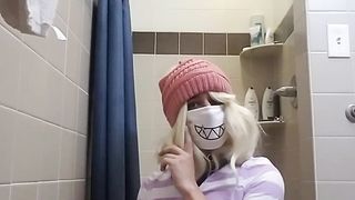 Femboy Milking off Good-sized manmeat and Showcasing Butt