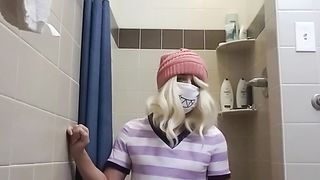 Femboy Milking off Good-sized manmeat and Showcasing Butt