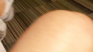 She-male fellates trunk and takes assfuck sans a condom internal ejaculation with window open for public to observe