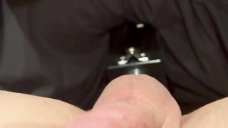 Fake penis machine peeing climax