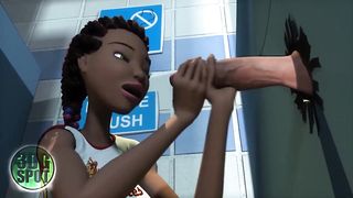 3Dgspot - Teenager Cheerleader Bj's And Smashes A Random Meaty Shaft In Glory Crevice! Uncensored Romp!