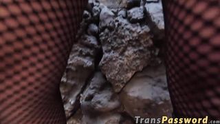 Huge dick straight up to gape kinky trannys tight butt hole