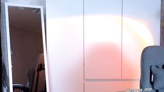 Blonde Femboy Jerks Off Her Cock And Stripteasing