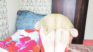 Having a Jaw-dropping Pinky Bathroom She-male Bare Insatiable Crossdresser