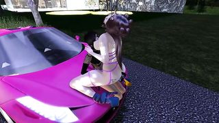 CryptoFantasy lets a man use both of her fuckholes in his rosy sports van and gets an strong pop-shot