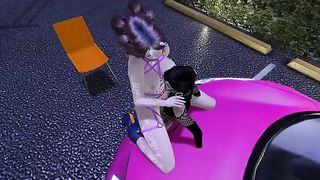 CryptoFantasy lets a man use both of her fuckholes in his rosy sports van and gets an strong pop-shot