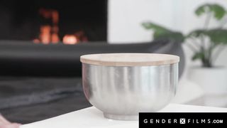 Trans Latina Gives Total Figure Rubdown To Tattooed Up Cub - Lola Morena - GenderXFilms