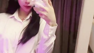 yuanladyboy: Chinese white-neck corset employees can't wait to take off their work clothes to jack