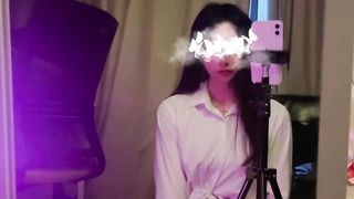 yuanladyboy: Chinese white-neck corset employees can't wait to take off their work clothes to jack