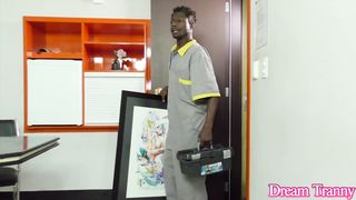 Tgirl Isa Lawrence Gets Torn up by a Dangled Black Guy