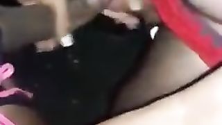 Boy suckling thick shecock by the sidewalk