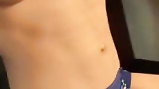 Shredded TRANSSEXUAL toying with her sluggish shaft