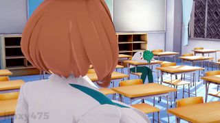 Deku helping Futa Ochako with her meatpipe in college (Anime porn)