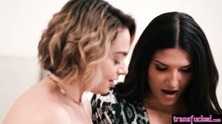 Sexy big ass MILF fucked by shemale