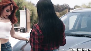 Romi Rain learns car wash trick from Ariel Demure