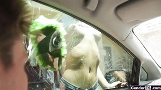These shemales wash more than just cars
