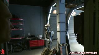 Bound guy anal fucked by shemale domme