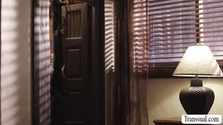 Stepdad surprise his TS stepteen anal birthday gift