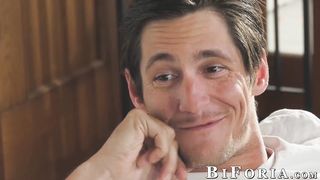 Alana Cruise and Colby Jansen seduce guy into bi threesome