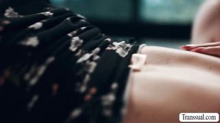 TS stepdaughter bareback fucked by her TS stepmom