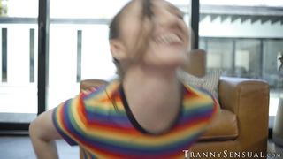 Nicole Doshi and her friends FEAST on TS Ariel Demure hard cock