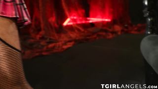 The making of sex scene featuring TS Natalie Mars and her fuck partners