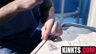 Stud Mike Panic bent over for anal penetration by curvy Jessica FoxÂ 