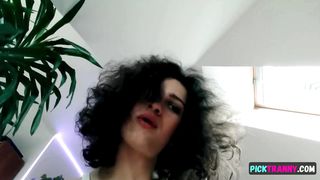 skinny young shemale play solo on cam