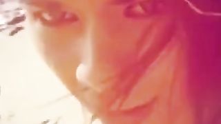 Lean transgender princess with immense manmeat at the beach