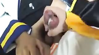 two Chinese Traps massaging man-meat