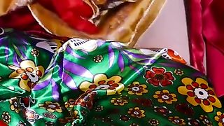 Dom Dominatrix Sissy cuming yam-sized fountain dressed in satin