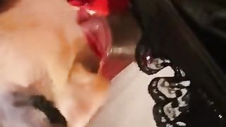 Celeste deep throating BIG BLACK COCK