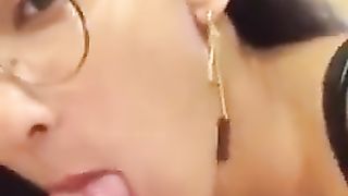 Lovely trans fellates her dude