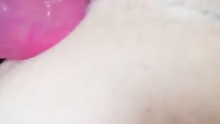 Drilling my mental domination sissy bootie with XXL pinkish faux-cock