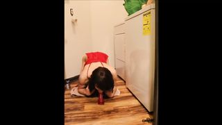 Encaged Fledgling Chinese Tranny And Faux-Cock