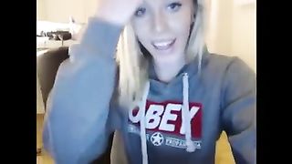 Lovely Towheaded Ladyboy Flashing Soles and Hard-On