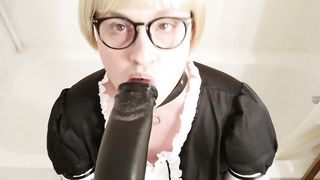 Sissy maid suck ahegao