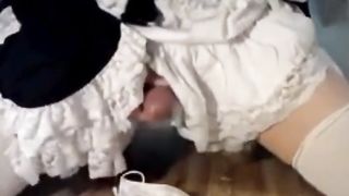 Transgirl Costume Play Fuck Stick Suspended and Spunk trio