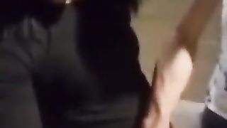 Part 1. Sissy trap bitch taunting fellow on public parking