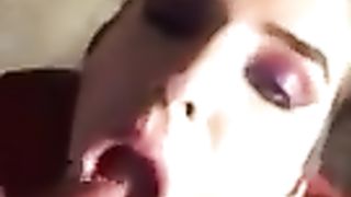 Concluding on First-Timer TRANSSEXUAL Face and Guzzles Spunk