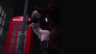 Femboy and ebony boy on the street